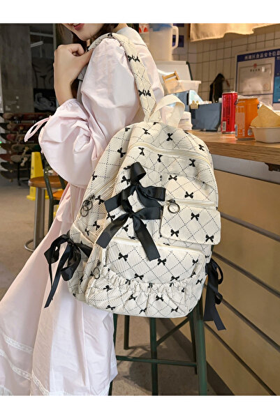 Take Two By Styli White Bow Backpack