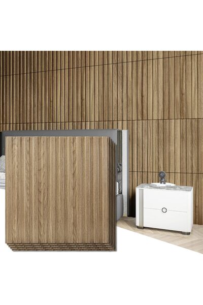 OtherMax Panouri Decorative 3D Rigide Lavabile 12 Bucăți Maro 50x50cm — panou...
