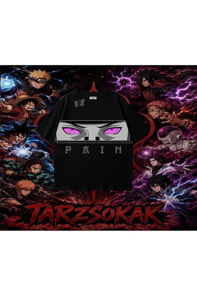 Tarzsokak تي شيرت Pain nagato Naruto Anime Character كبير الحجم للجنسين باللو...
