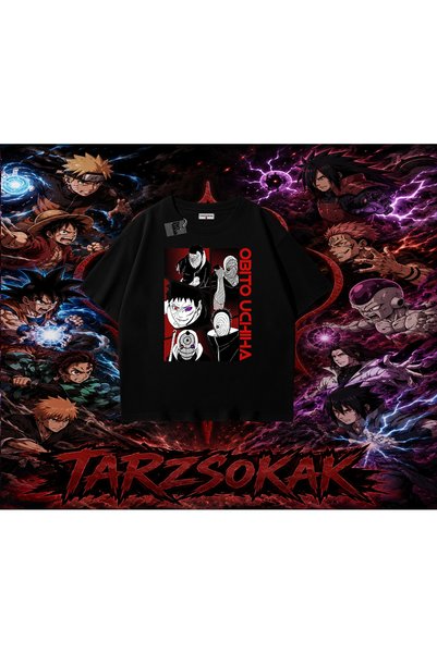 Tarzsokak تي شيرت أوبيتو أوتشيها ناروتو أنمي كاركتر أوفر سايز للجنسين باللون ...