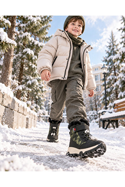 BURUNİ Children's Winter Platform Sole Mini Boots Comfortable Daily Model