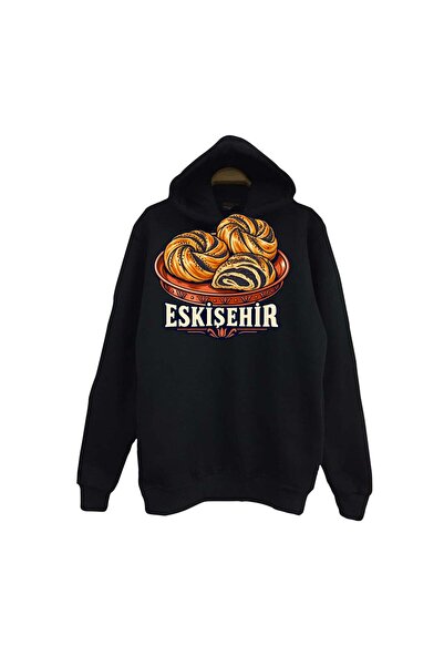 fame-stoned Eskişehir Poppy Printed Unisex 100% Cotton Hooded Sweatshirt