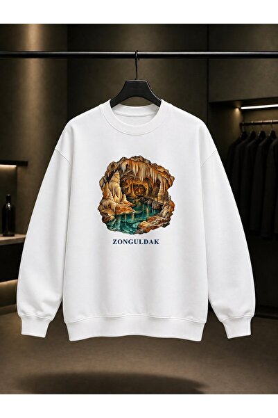 fame-stoned Zonguldak Gökgöl Cave Printed Unisex 100% Cotton Sweatshirt