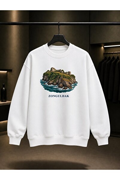 fame-stoned Zonguldak Filyos Castle Printed Unisex 100% Cotton Sweatshirt