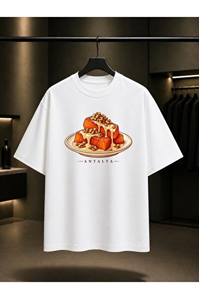 fame-stoned Antalya Pumpkin Dessert Printed Unisex 100% Cotton T-Shirt