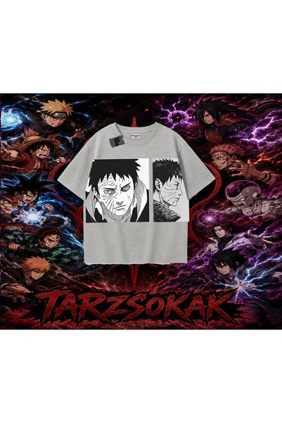 Tarzsokak تي شيرت أوبيتو أوتشيها ناروتو أنمي كاركتر أوفر سايز للجنسين باللون ...