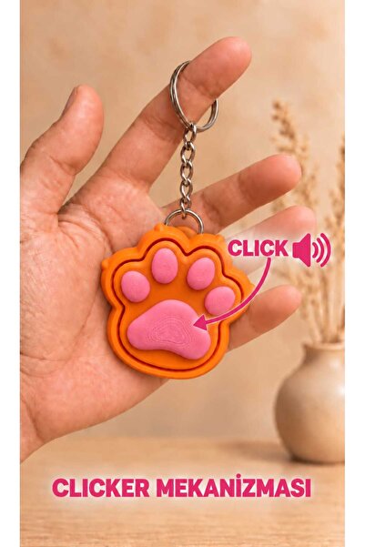 sevimli patiler clicker Anahtarlık / stres azaltan Fidget Oyuncak / Çanta Charmı