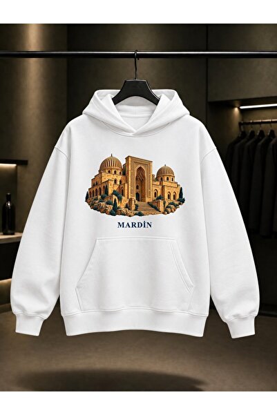 fame-stoned Mardin Zinciriye Medresesi Printed Unisex 100% Cotton Hooded Swea...