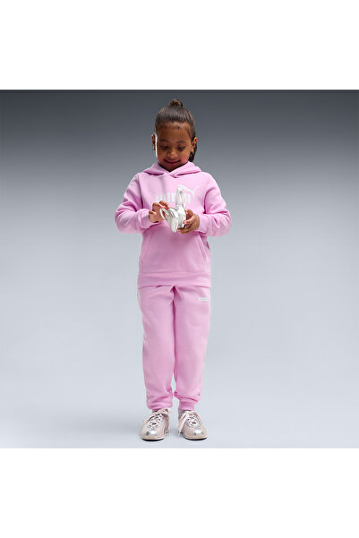 Puma Takım Essentials No 1 Logo Sweat Suit Çocuk Pembe Kapüşonlu Eşofman Takımı