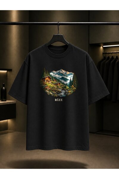 fame-stoned Rize Ayder Yaylası Printed Unisex 100% Cotton T-Shirt