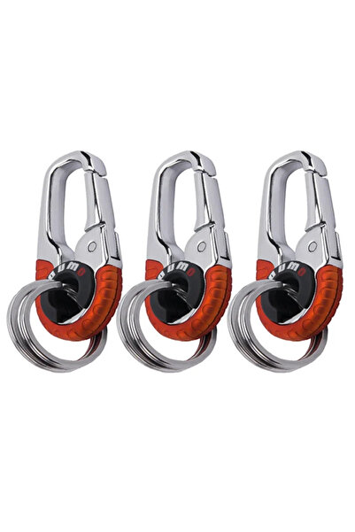 Choice 3pcs orange Keychain Buckle for Men Stainless Steel Key Ring Key Chain...