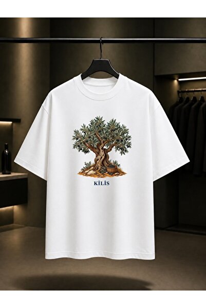 fame-stoned Kilis Olive Printed Unisex 100% Cotton T-Shirt