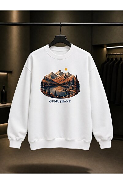 fame-stoned Gümüşhane Limni Gölü Zigana Printed Unisex 100% Cotton Sweatshirt