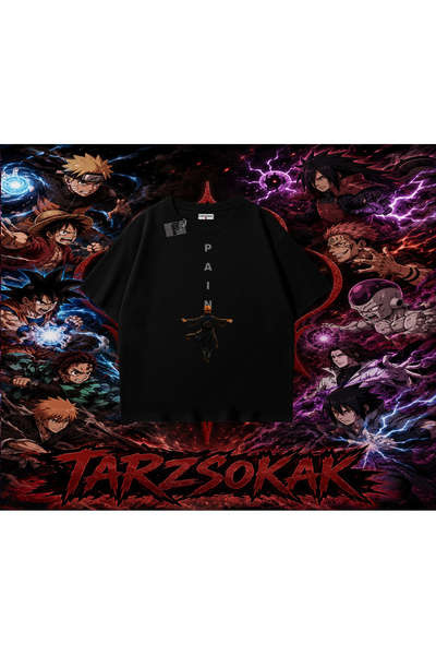 Tarzsokak تي شيرت Pain nagato Naruto Anime Character كبير الحجم للجنسين باللو...