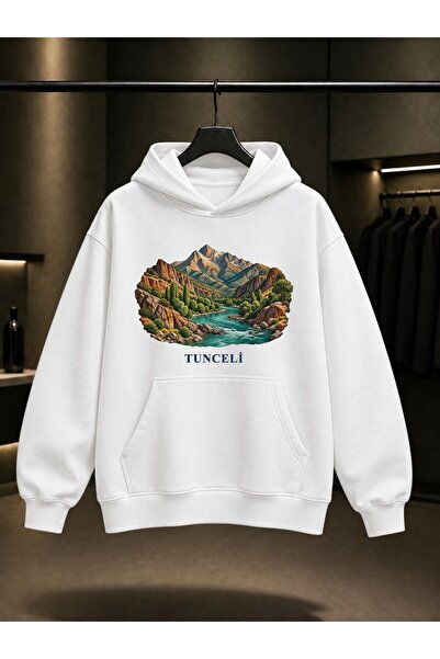 fame-stoned Tunceli Munzur Vadisi Printed Unisex 100% Cotton Hooded Sweatshirt