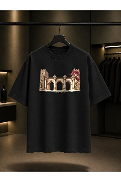 fame-stoned Antalya Hadrian Gate Printed Unisex 100% Cotton T-Shirt