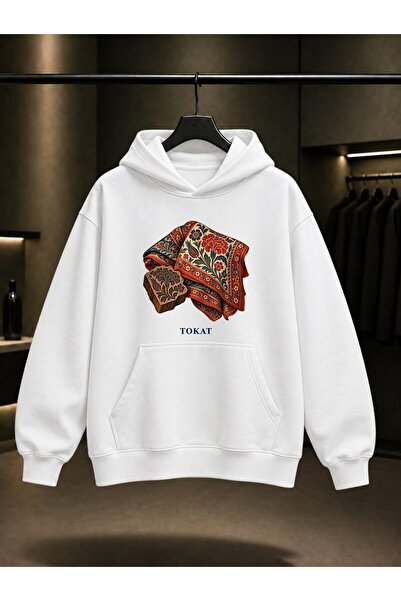 fame-stoned Tokat Text Printed Unisex 100% Cotton Hooded Sweatshirt