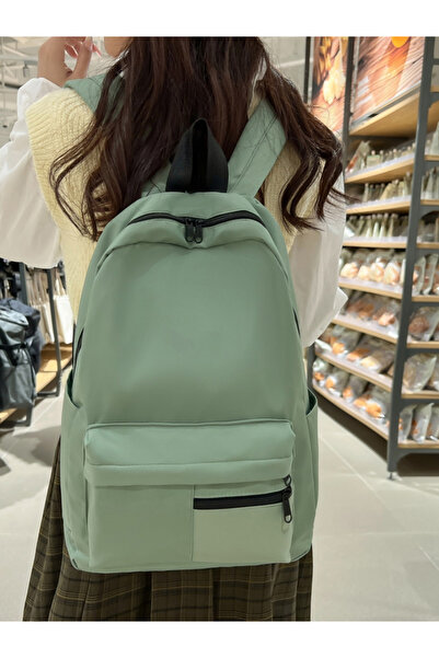 Take Two By Styli Mint Green Plain Backpack