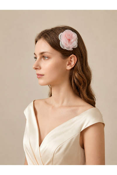 Take Two By Styli Light Pink Floral Hair Clip