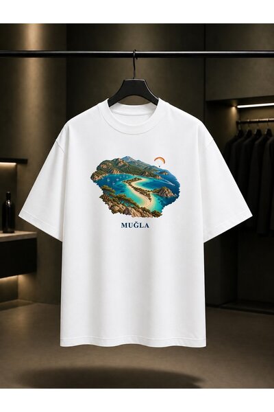 fame-stoned Muğla Dead Sea Printed Unisex 100% Cotton T-Shirt
