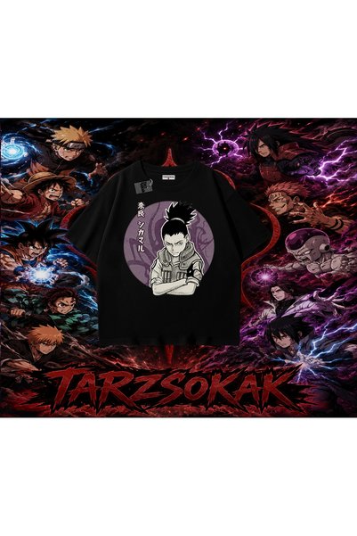 Tarzsokak تي شيرت شيكامارو نارا ناروتو أنمي كبير الحجم للجنسين باللون الأبيض