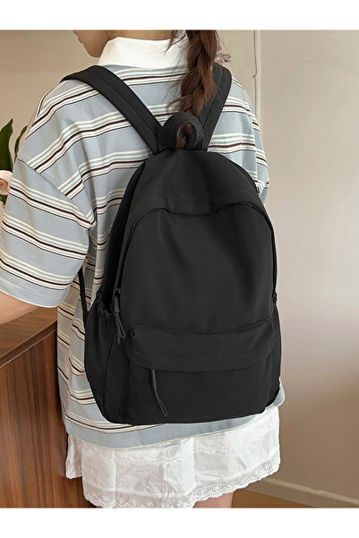 Take Two By Styli Black Plain Backpack