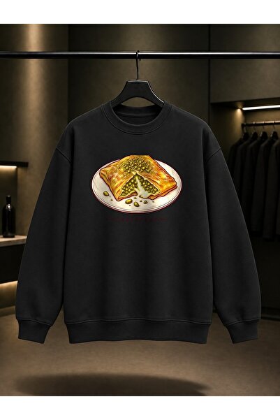 fame-stoned Gaziantep Katmer Printed Unisex 100% Cotton Sweatshirt