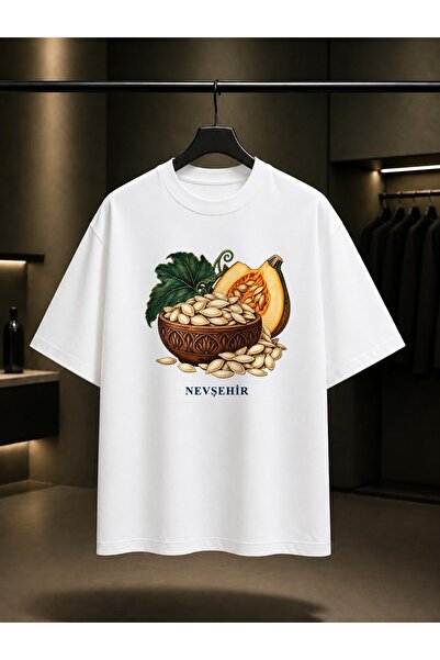 fame-stoned Nevşehir Pumpkin Seed Printed Unisex 100% Cotton T-Shirt