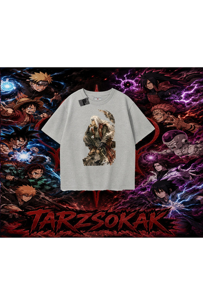 Tarzsokak تي شيرت Jiraiya Naruto Anime Character كبير الحجم للجنسين باللون ال...