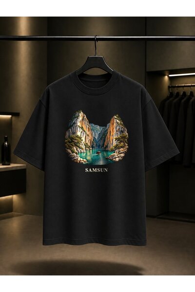 fame-stoned Samsun Şahinkaya Canyon Printed Unisex 100% Cotton T-Shirt