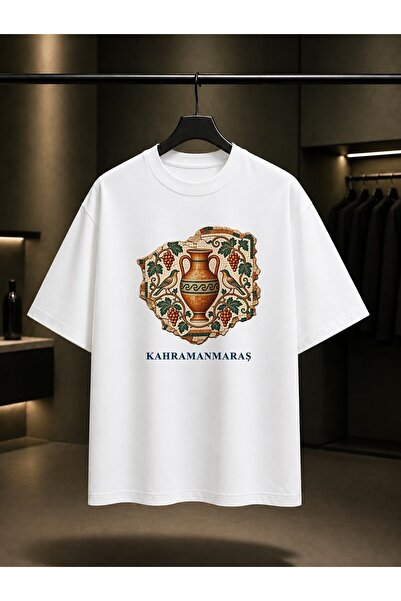 fame-stoned Kahramanmaraş Germanicia Mosaic Printed Unisex 100% Cotton T-Shirt