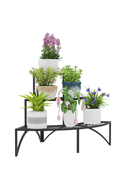 Generic Brand Suport de colț pentru plante, suport de flori cu 3 niveluri, me...
