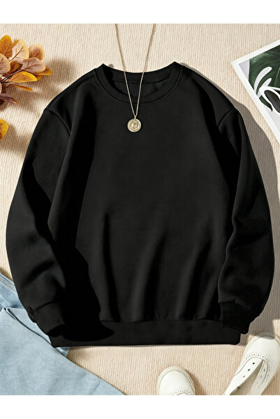 Take Two By Styli Boys Black Oversized Long Sleeve Sweatshirt