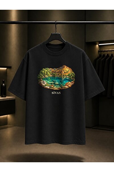 fame-stoned Sivas Gökpınar Lake Printed Unisex 100% Cotton T-Shirt
