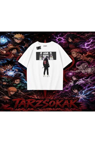 Tarzsokak Orochimaru Naruto Anime Character Oversize Unisex T-Shirt White