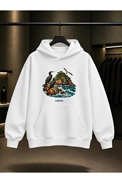 fame-stoned Army Hoynat Island Printed Unisex 100% Cotton Hooded Sweatshirt