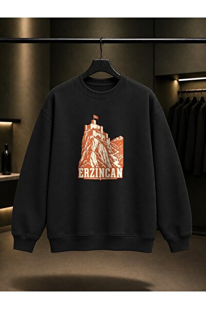 fame-stoned Erzincan Camping Castle Printed Unisex 100% Cotton Sweatshirt