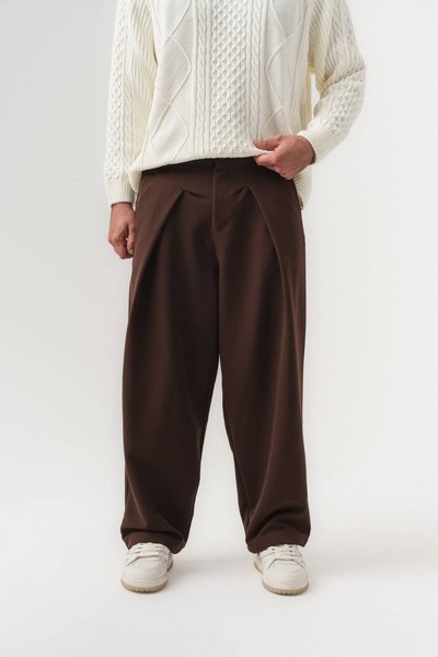 go gang own Bellini Pile Detailed Baggy Fabric Men's Trousers