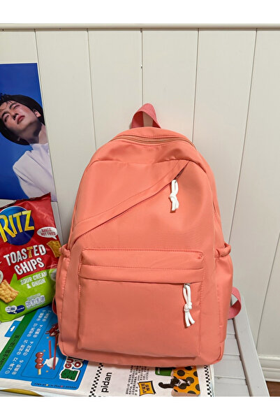 Take Two By Styli Orange Plain Backpack