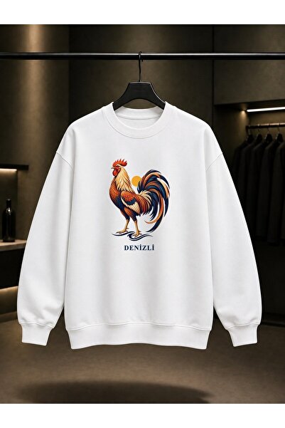 fame-stoned Denizli Horozu Printed Unisex 100% Cotton Sweatshirt