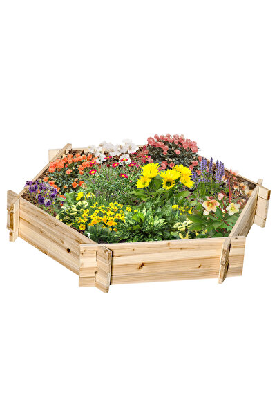 Generic Brand Strat de grădină înălțat hexagonal DIY / Jardinieră din lemn pe...