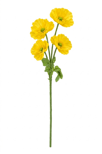 Yapay Gelincik Çiçeği Lüx Yapay Gelincik Dalı 4 Çiçekli 60 Cm Yapay Çiçek