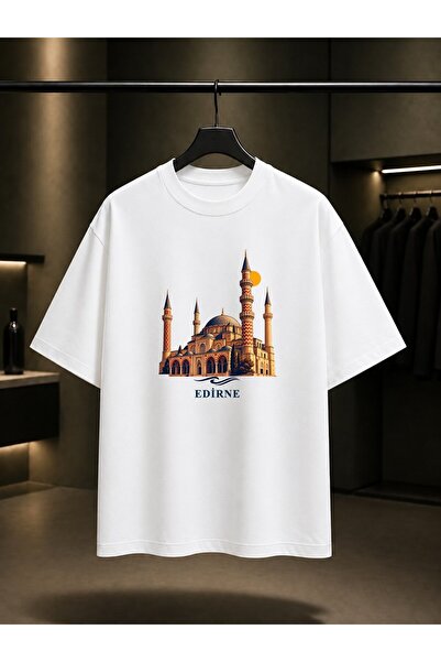 fame-stoned Edirne Üç Şerefeli Mosque Printed Unisex 100% Cotton T-Shirt