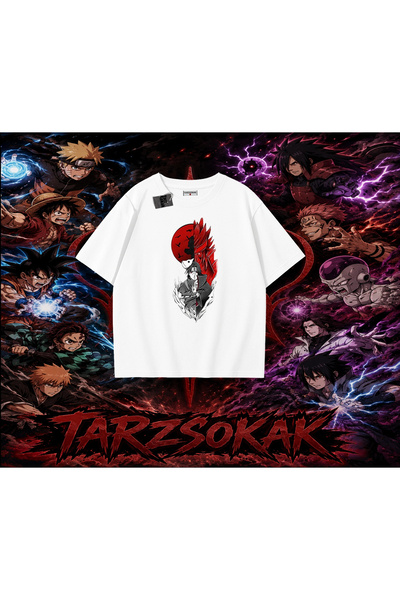 Tarzsokak تي شيرت Itachi Uchiha Naruto Anime Character كبير الحجم للجنسين بال...