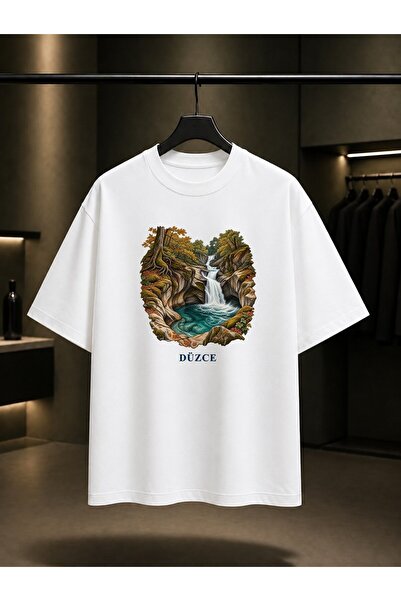 fame-stoned Düzce Samandere Waterfall Printed Unisex 100% Cotton T-Shirt