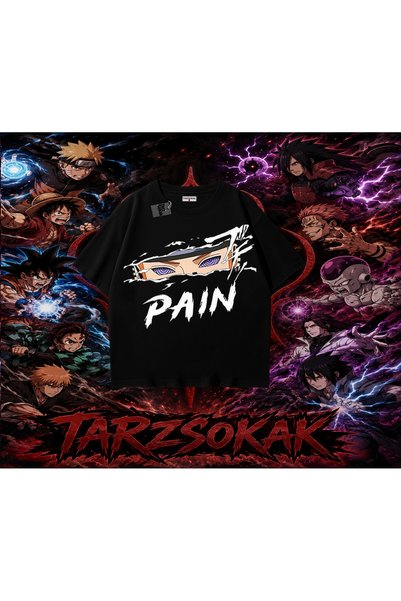 Tarzsokak تي شيرت Pain nagato Naruto Anime Character كبير الحجم للجنسين باللو...