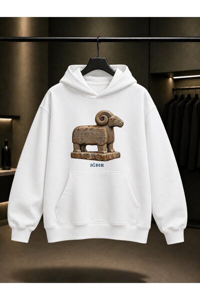 fame-stoned Iğdır Koç Mezar Printed Unisex 100% Cotton Hooded Sweatshirt