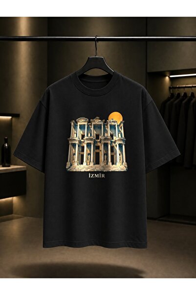 fame-stoned Izmir Efes Celsus Library Printed Unisex 100% Cotton T-Shirt