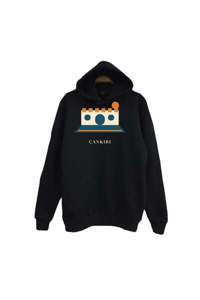 fame-stoned Çankırı Castle Printed Unisex 100% Cotton Hooded Sweatshirt