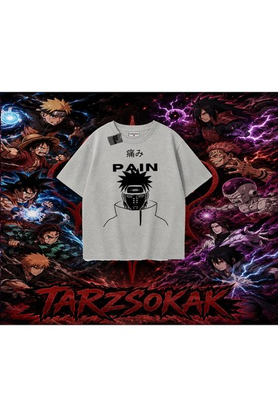 Tarzsokak تي شيرت Pain nagato Naruto Anime Character كبير الحجم للجنسين باللو...